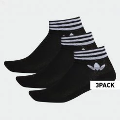 Εξοδος 🥰 Κάλτσες Adidas Originals Trefoil 3-Pack Unisex Κάλτσες BLACK/WHITE 🎁