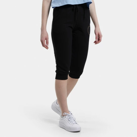 Νέος 😍 Target Capri Cuffpants Frenchterry "Raster" Γυναικείο Κολάν 3/4 ΜΑΥΡΟ 👏 - Image 3