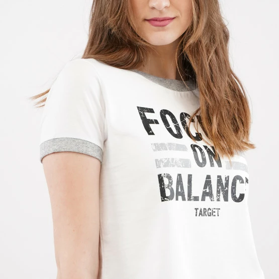Το φθηνότερο 🥰 T-shirts | Μπλούζα κοντό μανίκι Target ''Focus'' Γυναικείο Crop Top ΛΕΥΚΟ 🎉 - Image 4