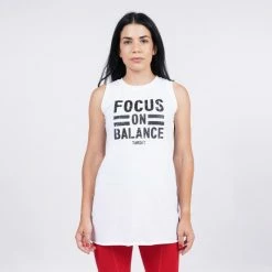 Τοπ 10 ❤️ Αμάνικα T-shirts Target ''Focus'' Γυναικείο Tank Top ΛΕΥΚΟ 🎁