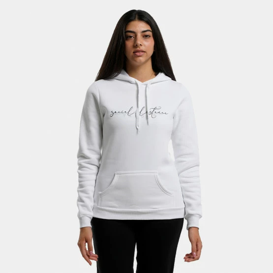 ΧΟΝΔΡΙΚΟ ΕΜΠΟΡΙΟ 🔥 Μπλούζα Με Κουκούλα Target "Social" Fleece Γυναικεία Μπλούζα με Κουκούλα ΛΕΥΚΟ ⭐