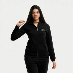 Κουπόνι 👏 Ζακέτες Target Social Jacket Hoodie Γυναικεία Ζακέτα ΜΑΥΡΟ 🛒