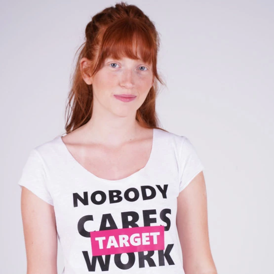 Προώθηση ⌛ Αμάνικα T-shirts Target Loose Top Καλτσα Φλαμα "Work Harder" Γυναικεία Μπλούζα ΛΕΥΚΟ 🎉 - Image 3