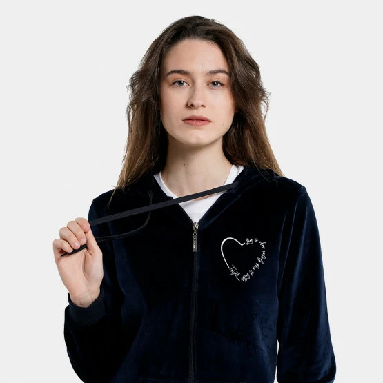 Ολοκαίνουργιο 🔔 Σετ Φόρμας Target Set With Hoodie Velour Γυναικείο Σετ Με Κουκούλα ΜΠΛΕ ❤️ - Image 5