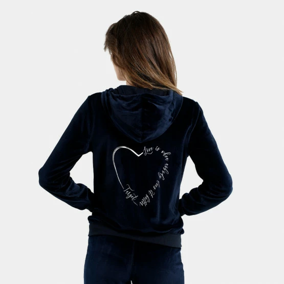 Ολοκαίνουργιο 🔔 Σετ Φόρμας Target Set With Hoodie Velour Γυναικείο Σετ Με Κουκούλα ΜΠΛΕ ❤️ - Image 4