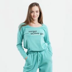 Το φθηνότερο 🥰 Μπλούζα Μακρύ Μανίκι Target Logo ''Active'' Γυναικεία Μπλούζα με Μακρύ Μανίκι ΜΕΝΤΑ 🔔