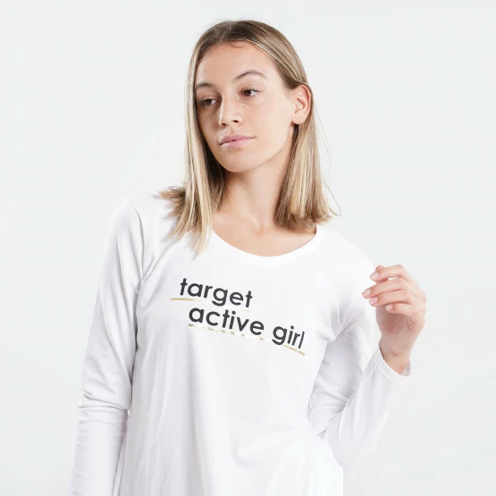 Πολύ καλή προσφορά ⌛ Μπλούζα Μακρύ Μανίκι Target Logo ''Active'' Γυναικεία Μπλούζα με Μακρύ Μανίκι ΛΕΥΚΟ 👍