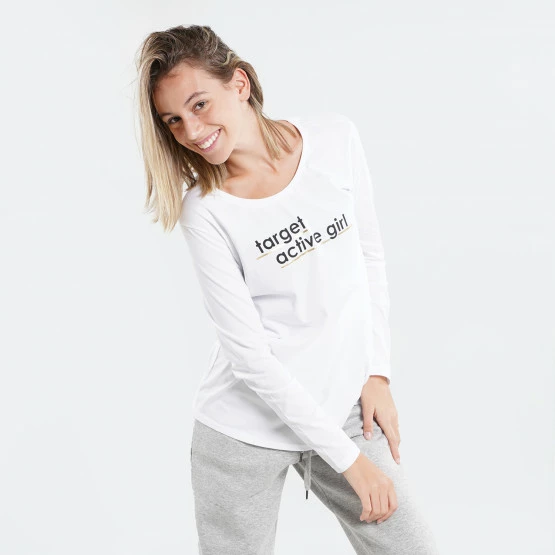 Πολύ καλή προσφορά ⌛ Μπλούζα Μακρύ Μανίκι Target Logo ''Active'' Γυναικεία Μπλούζα με Μακρύ Μανίκι ΛΕΥΚΟ 👍 - Image 3