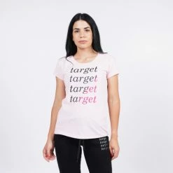 Νέος 👍 T-shirts | Μπλούζα κοντό μανίκι Target Loose Γυναικείο T-shirt ΜΕΛ.ΡΟΖ ✔️