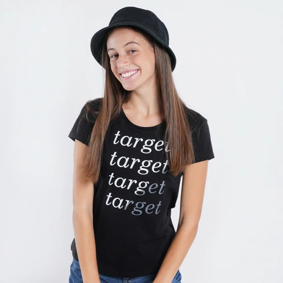 Προϋπολογισμός 😉 T-shirts | Μπλούζα κοντό μανίκι Target Loose Γυναικείο T-shirt ΜΑΥΡΟ 🥰