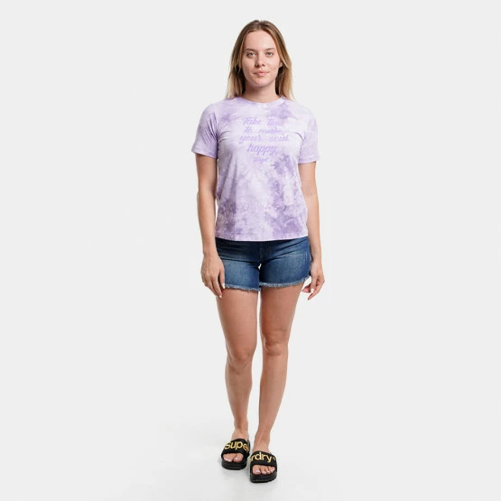Εκπτωση 👏 T-shirts | Μπλούζα κοντό μανίκι Target Tie Dye "Happy" Γυναικείο T-shirt ΛΙΛΑ ❤️ - Image 4