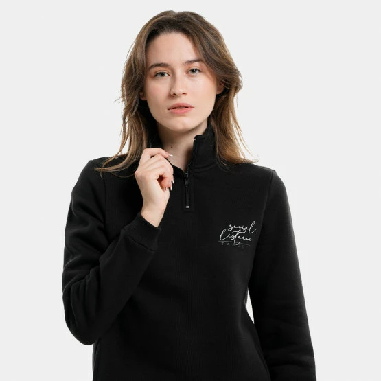 Flash Sale ✔️ Ζακέτες Target Zip Neck Fleece ''Social" Γυναικεία Μπλούζα Φούτερ ΜΑΥΡΟ 😍 - Image 3