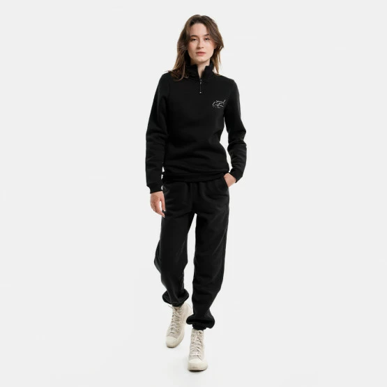 Flash Sale ✔️ Ζακέτες Target Zip Neck Fleece ''Social" Γυναικεία Μπλούζα Φούτερ ΜΑΥΡΟ 😍 - Image 4